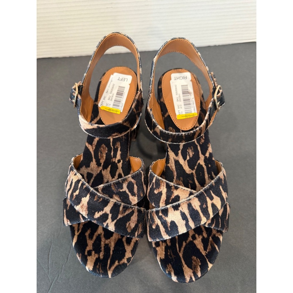 Gianni Bini Joize Velvet‎ Leopard Print Block Heel Platform Sandals New Sz 7.5M - Picture 5 of 12